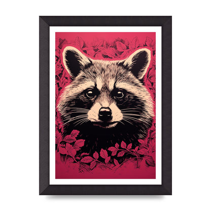 Raccoons Intense Eyes BW Art