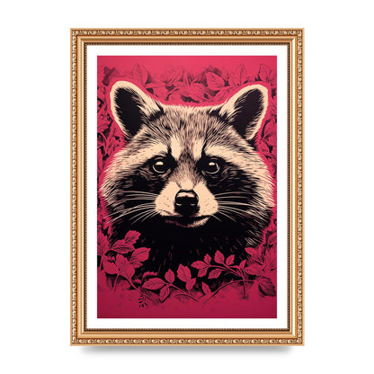Raccoons Intense Eyes BW Art