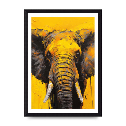 Gentle Giant Elephant on Yellow