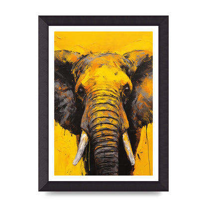 Gentle Giant Elephant on Yellow