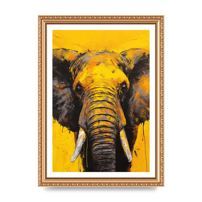 Gentle Giant Elephant on Yellow