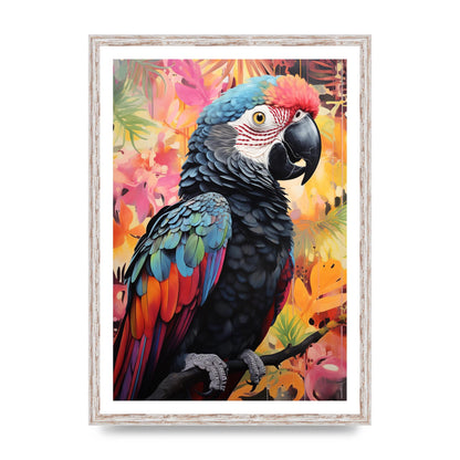 Colorful Parrot with Rainforest Backdrop