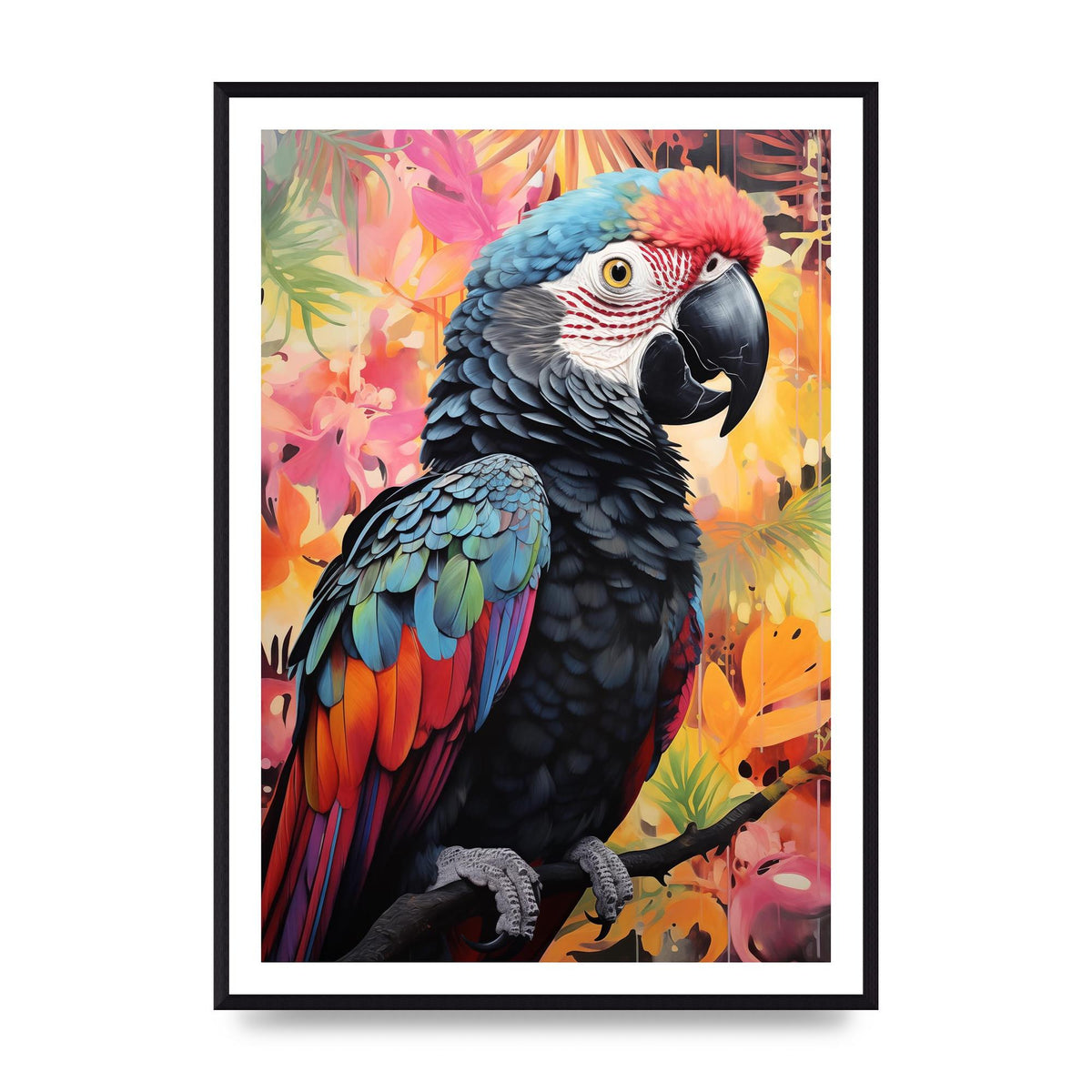 Colorful Parrot with Rainforest Backdrop