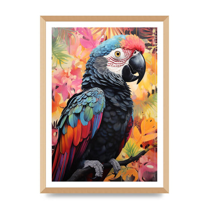 Colorful Parrot with Rainforest Backdrop