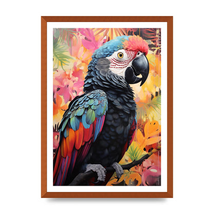 Colorful Parrot with Rainforest Backdrop