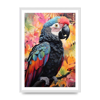 Colorful Parrot with Rainforest Backdrop