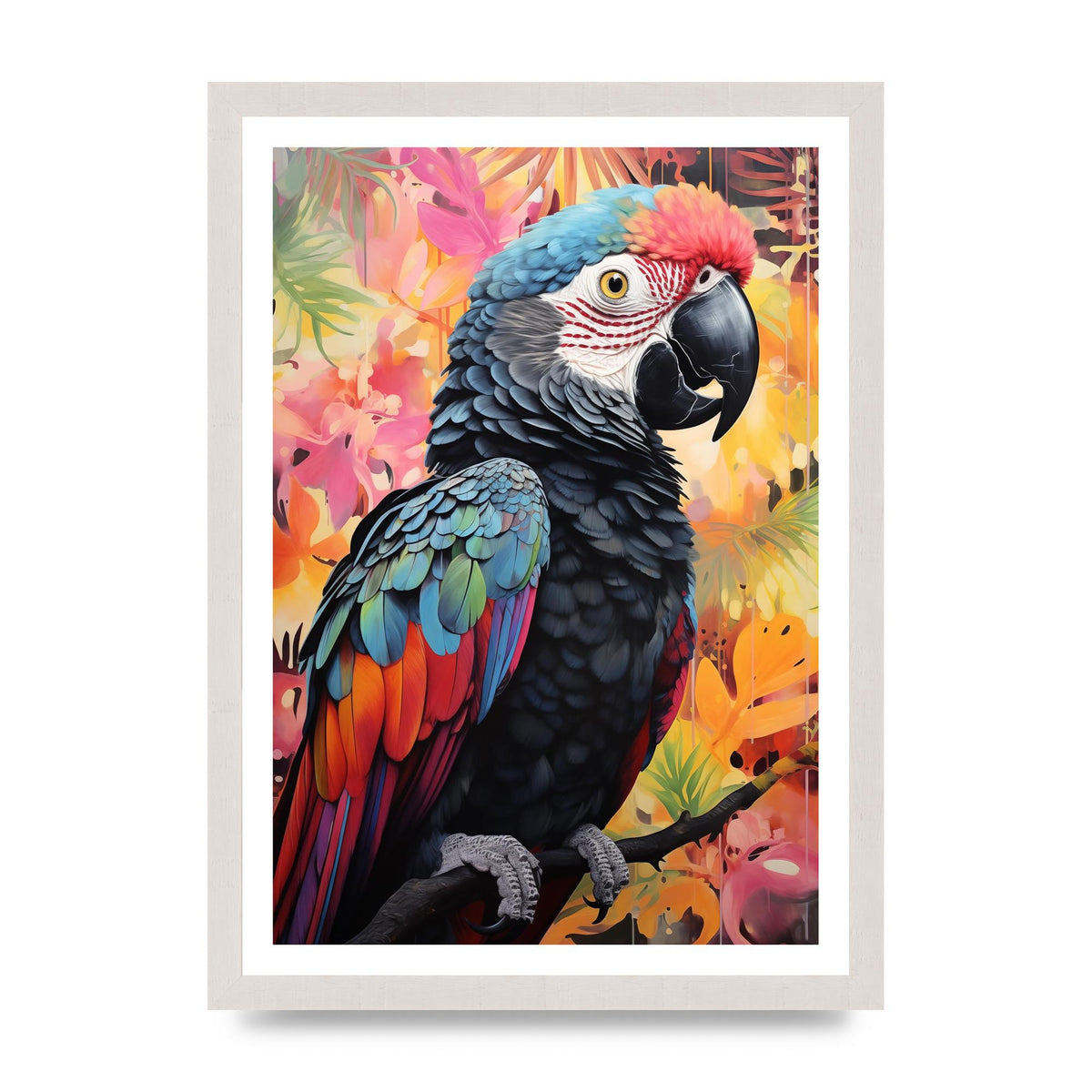 Colorful Parrot with Rainforest Backdrop