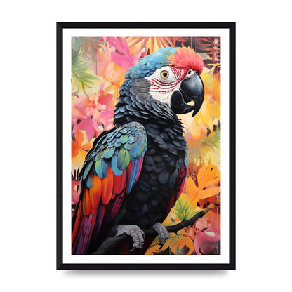 Colorful Parrot with Rainforest Backdrop