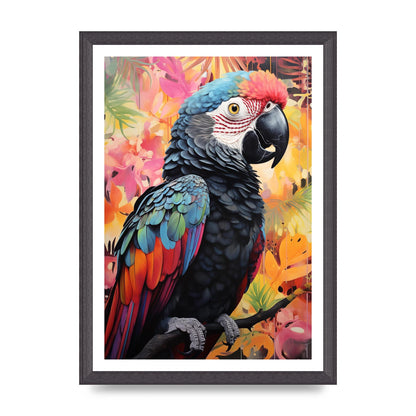 Colorful Parrot with Rainforest Backdrop