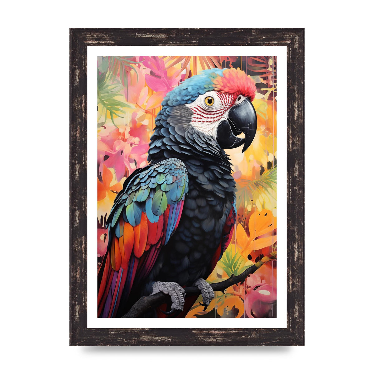 Colorful Parrot with Rainforest Backdrop