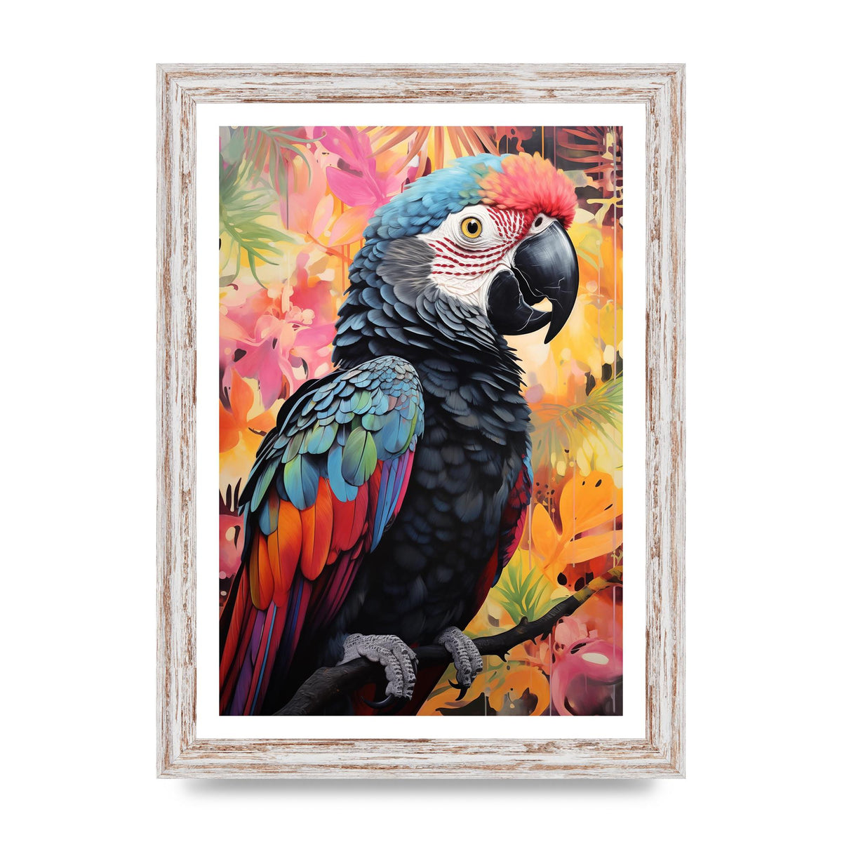 Colorful Parrot with Rainforest Backdrop