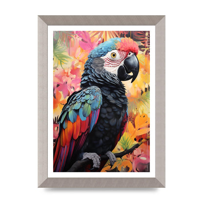 Colorful Parrot with Rainforest Backdrop