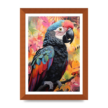 Colorful Parrot with Rainforest Backdrop