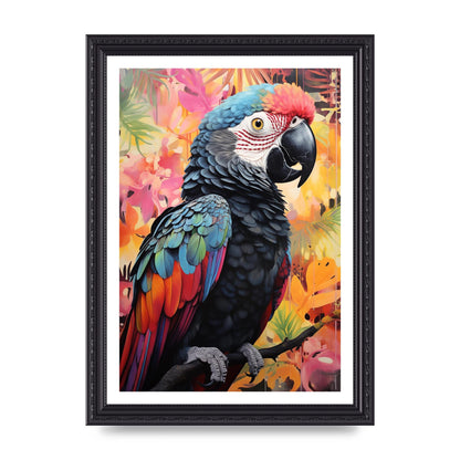 Colorful Parrot with Rainforest Backdrop