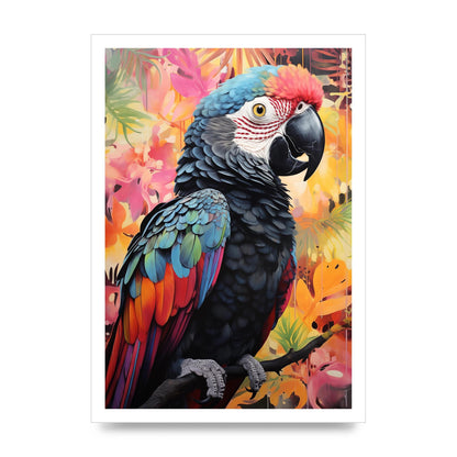 Colorful Parrot with Rainforest Backdrop