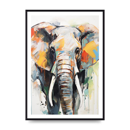 Elephant Contour Black and White