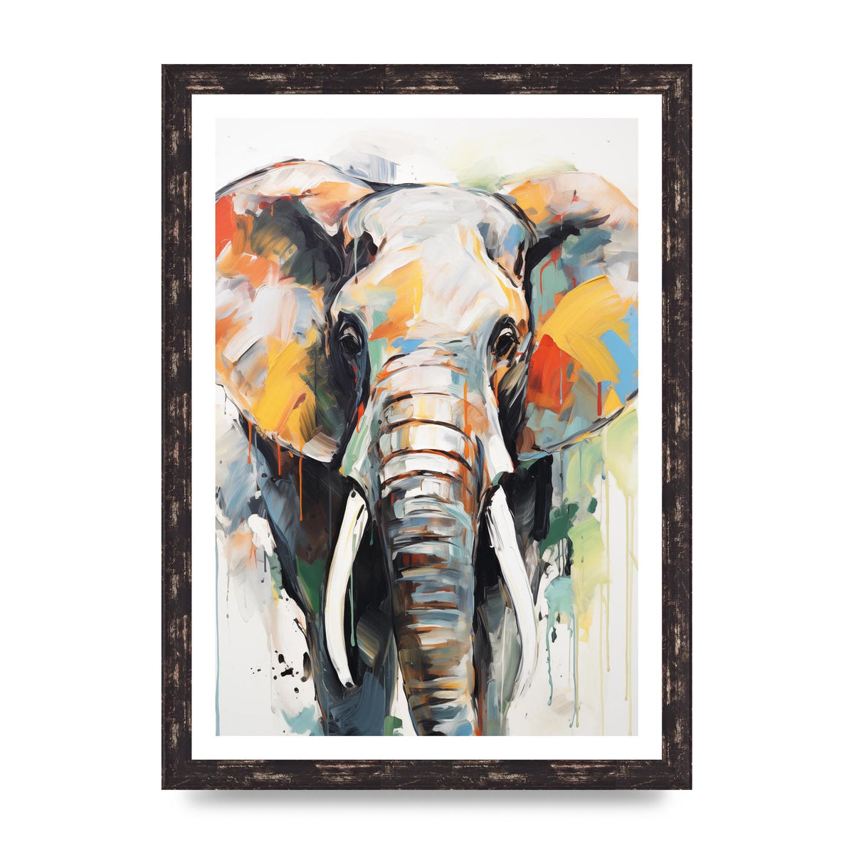 Elephant Contour Black and White