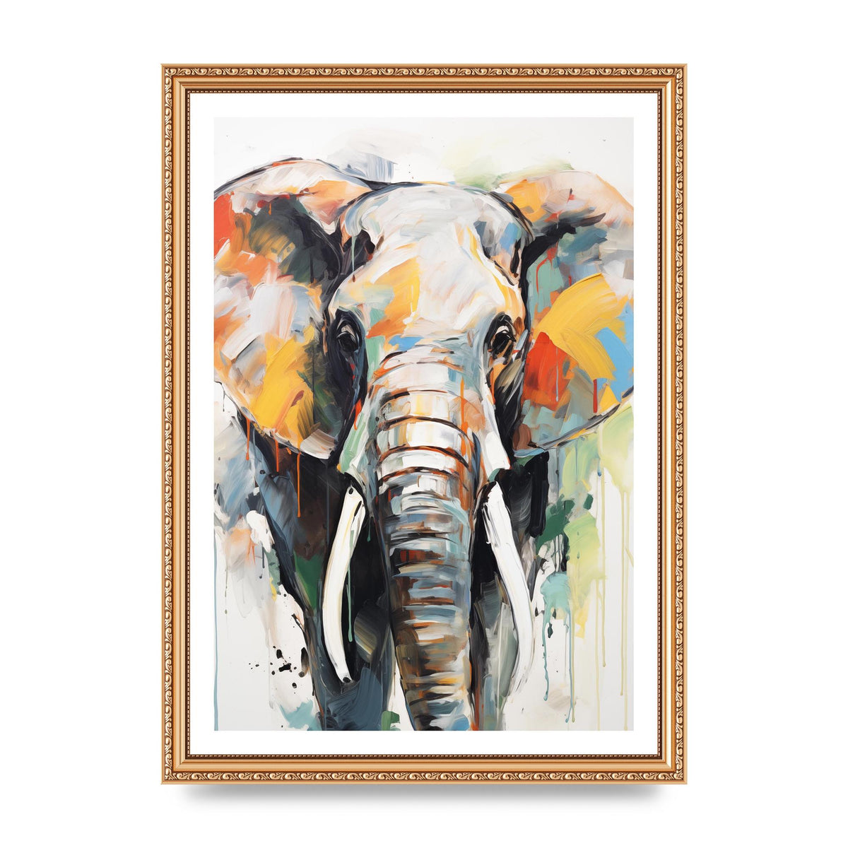 Elephant Contour Black and White