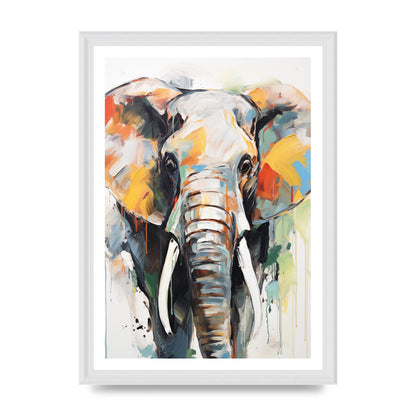 Elephant Contour Black and White