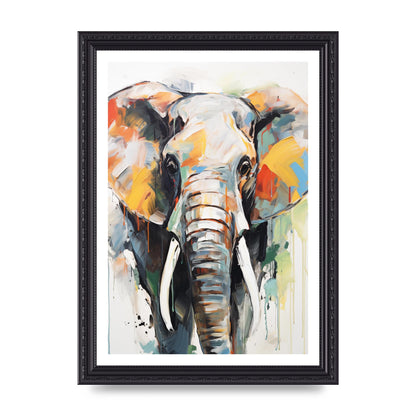 Elephant Contour Black and White