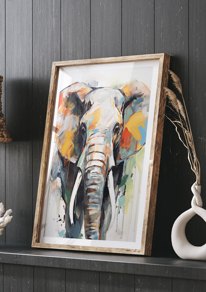 Elephant Contour Black and White