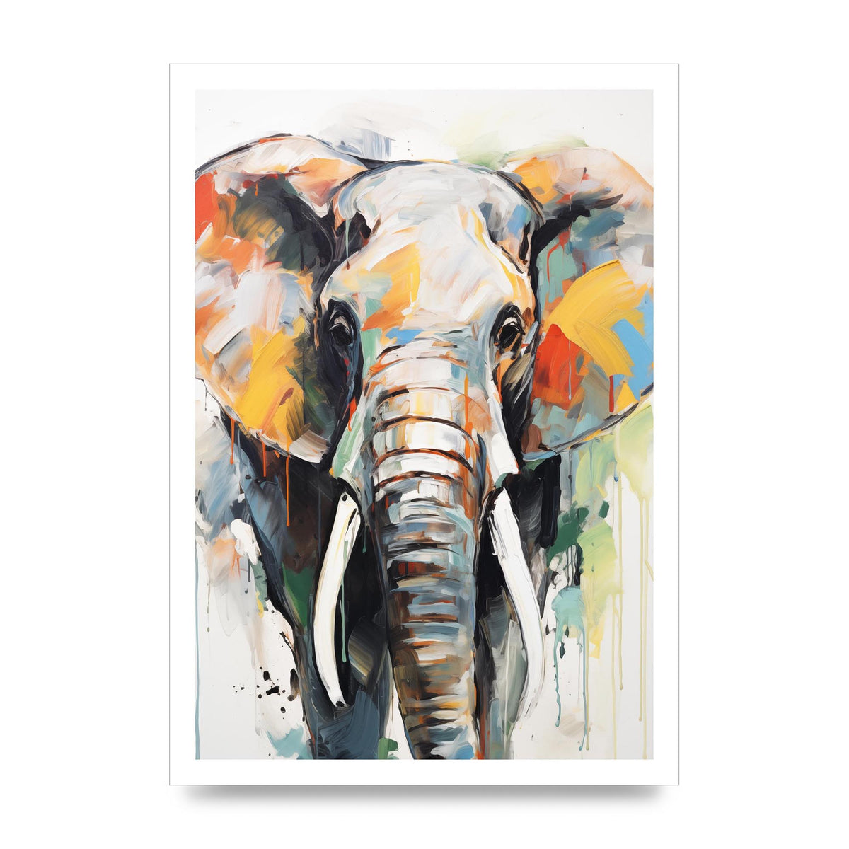 Elephant Contour Black and White