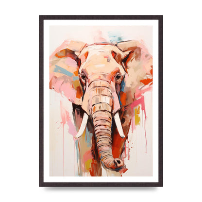Elephants Stark Contour on White