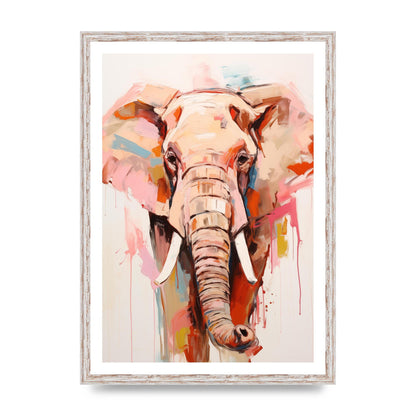 Elephants Stark Contour on White
