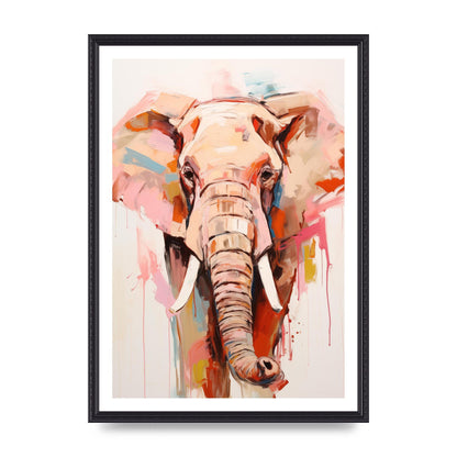 Elephants Stark Contour on White