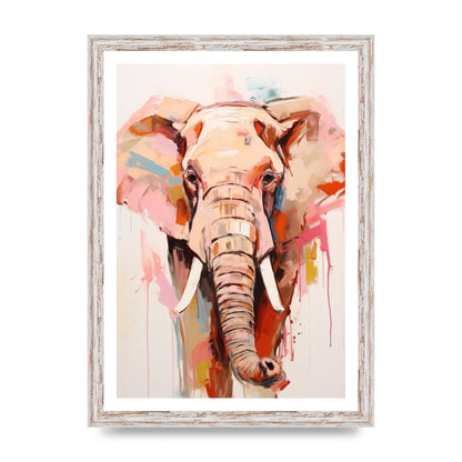Elephants Stark Contour on White