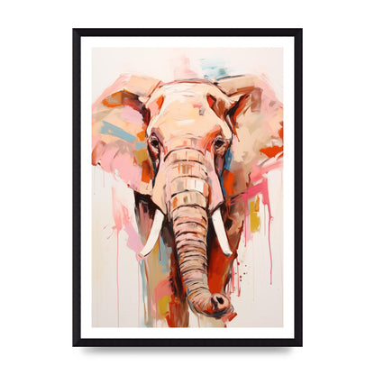 Elephants Stark Contour on White