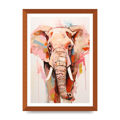 Elephants Stark Contour on White