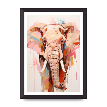 Elephants Stark Contour on White