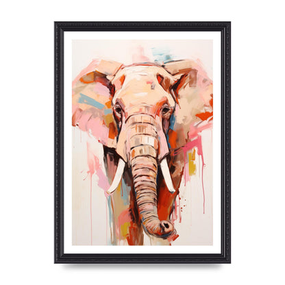 Elephants Stark Contour on White