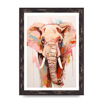 Elephants Stark Contour on White