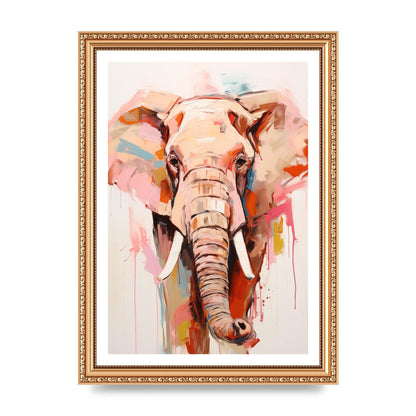 Elephants Stark Contour on White