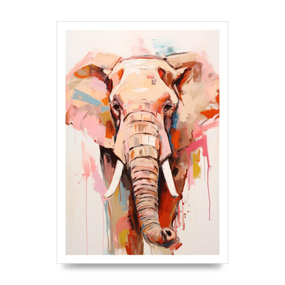 Elephants Stark Contour on White