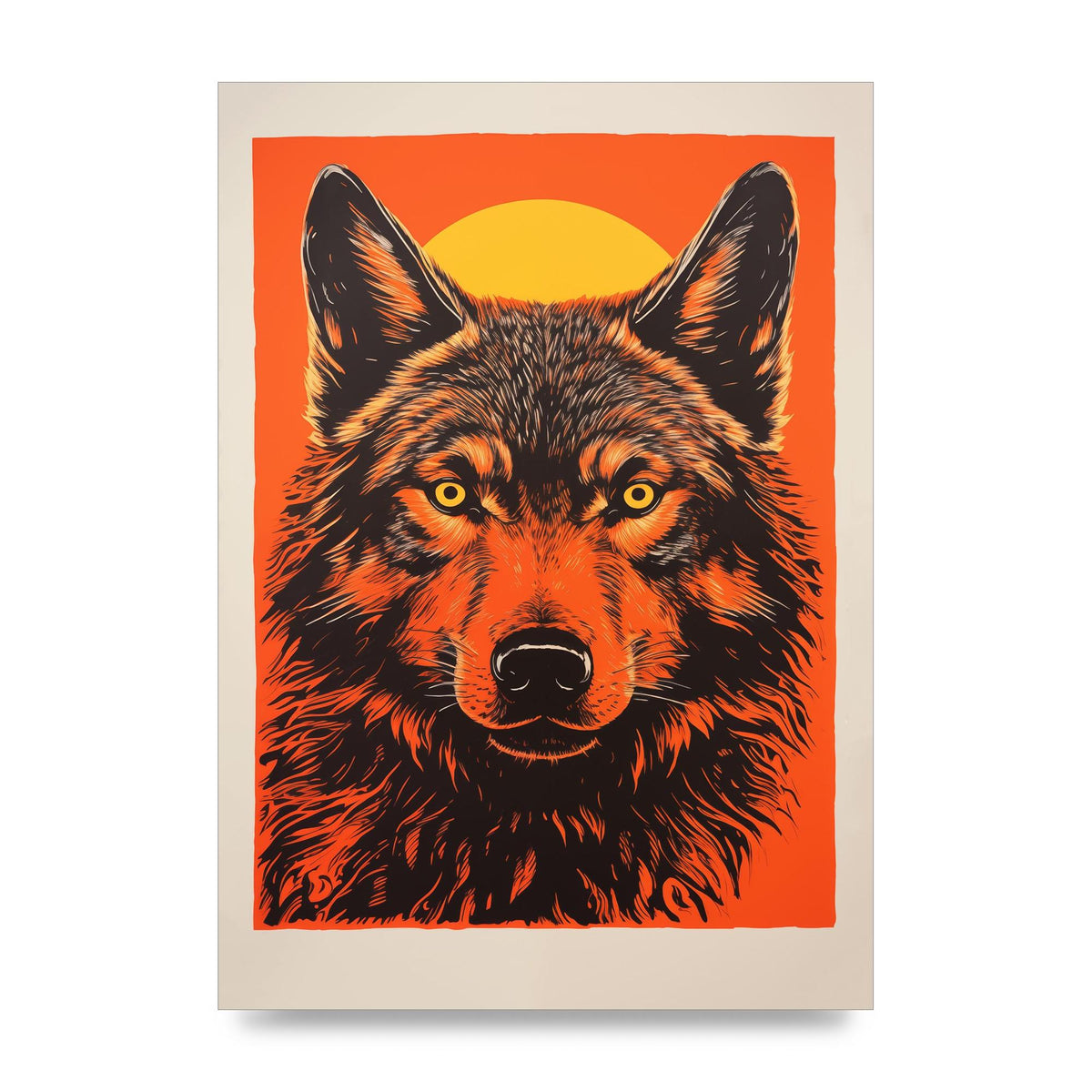 Wolfs Mystery on Orange Risograph
