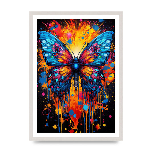 Butterflys Delicate Neon Kaleidoscope