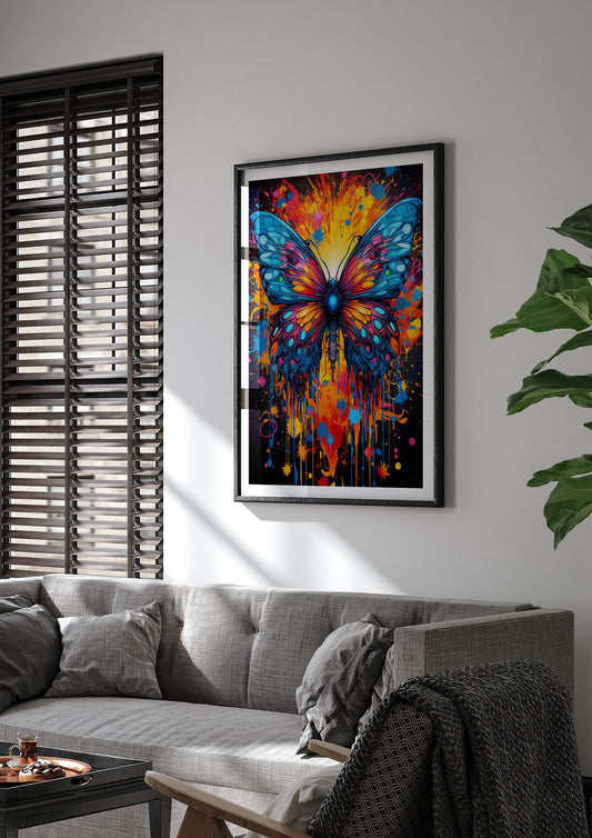 Butterflys Delicate Neon Kaleidoscope