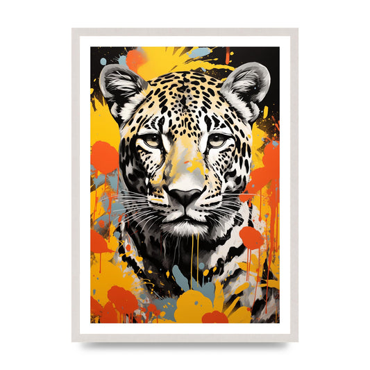 Cheetah on Fiery Abstract Backdrop