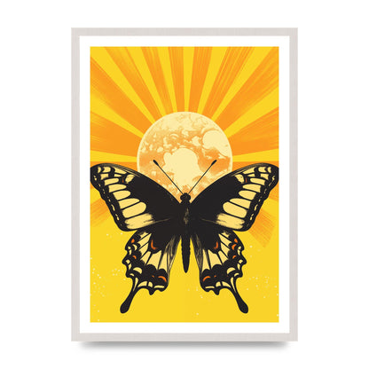 Monochrome Butterfly on Yellow
