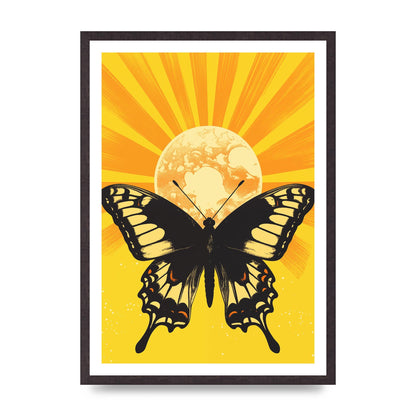 Monochrome Butterfly on Yellow