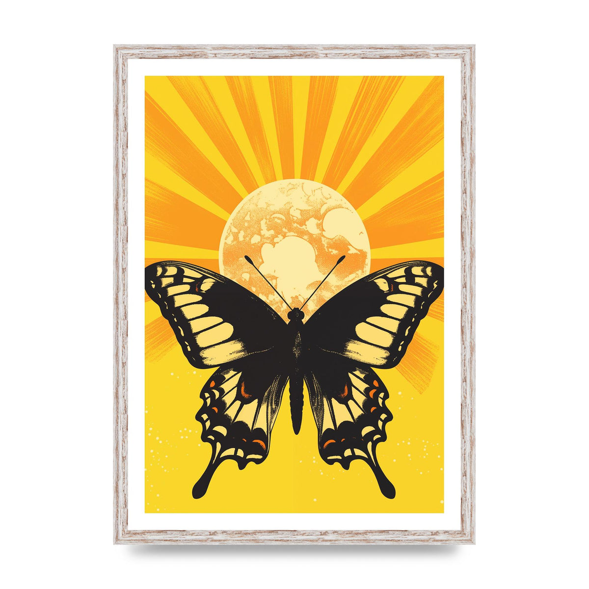 Monochrome Butterfly on Yellow