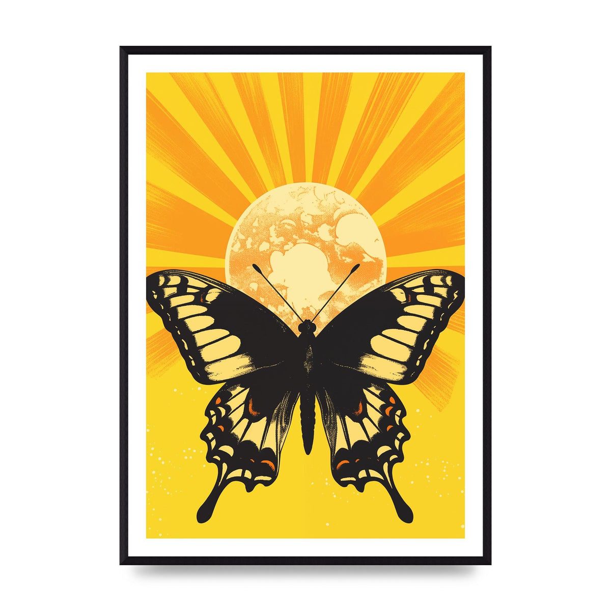 Monochrome Butterfly on Yellow