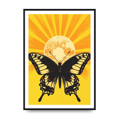 Monochrome Butterfly on Yellow