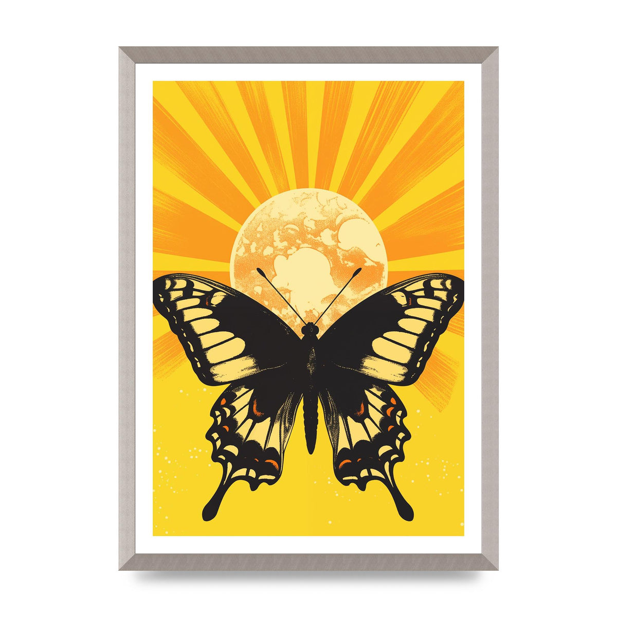 Monochrome Butterfly on Yellow