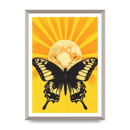Monochrome Butterfly on Yellow