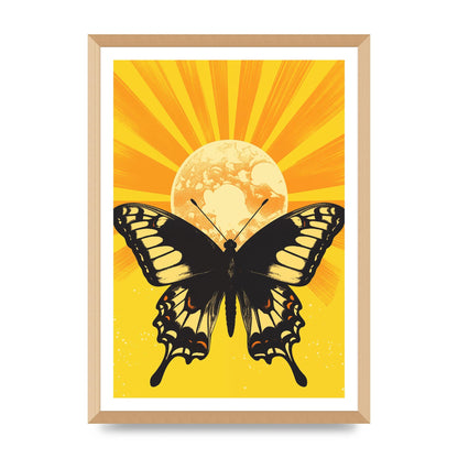 Monochrome Butterfly on Yellow