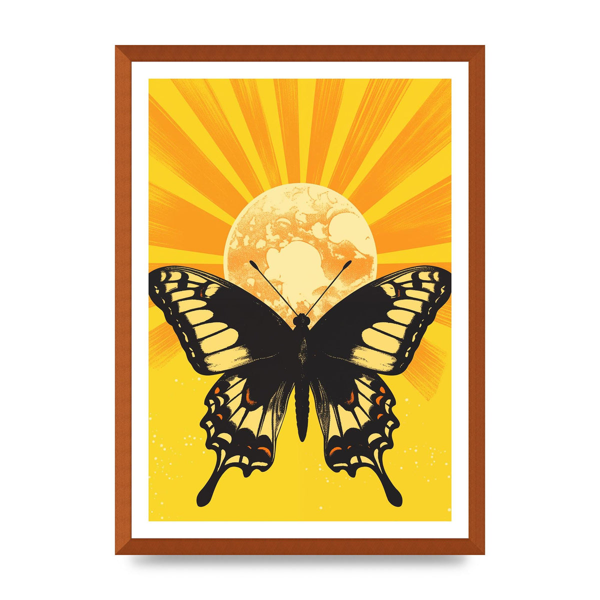 Monochrome Butterfly on Yellow